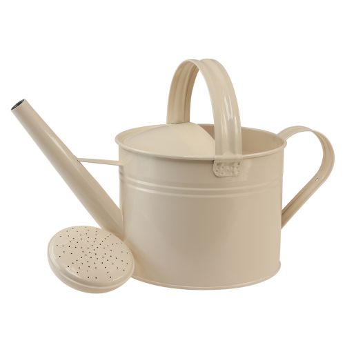 Itens Regador branco creme para decoração e plantio lata de metal Alt.26cm 5L