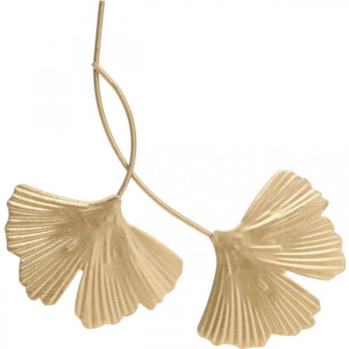 Floristik24 Plugue decorativo dourado com decoração de metal em folha de ginkgo 14cm 12 un