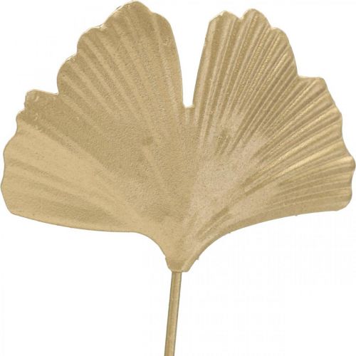 Floristik24 Plugue decorativo de metal Ginkgo Ginkgo Dourado 14×28cm 6 un
