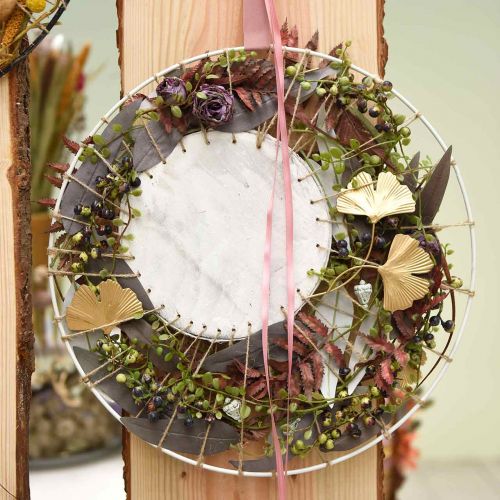 Floristik24 Plugue decorativo dourado com decoração de metal em folha de ginkgo 14cm 12 un