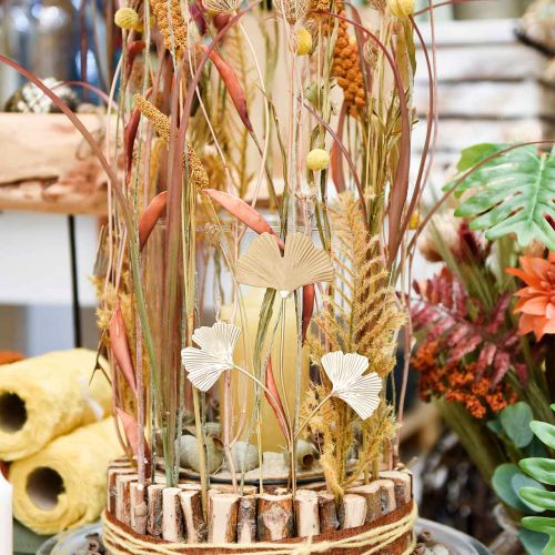 Floristik24 Plugue decorativo de metal Ginkgo Ginkgo Dourado 14×28cm 6 un