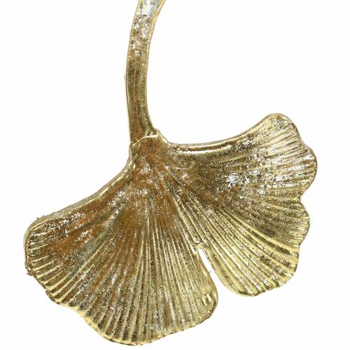 Floristik24 Cabide de decoração em folha de Ginkgo, vidro dourado 8cm × 10cm 2pcs