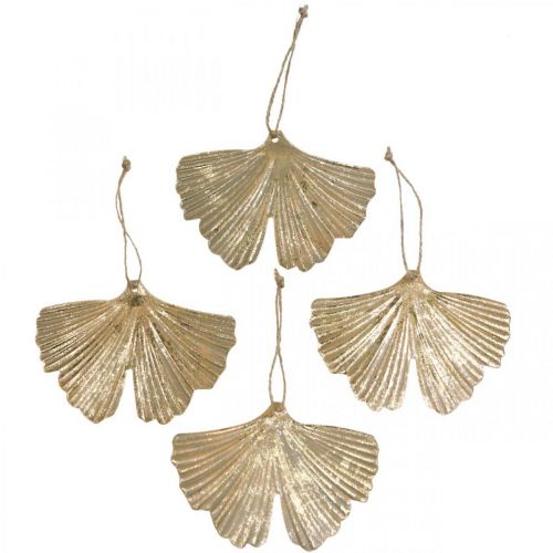 Floristik24 Pingente folha de ginkgo Ginkgo metal decorativo vintage 15×11cm 4 un