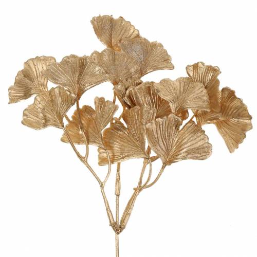 Floristik24 Ramo de ouro artificial de Ginkgo 35 cm 3 unidades