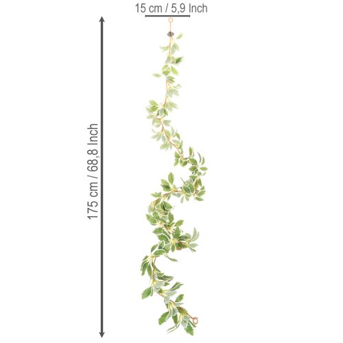 Guirlanda artificial com folhas variegadas, 175 cm | Floristik24.pt