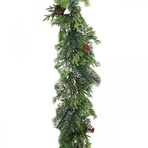 Floristik24 Guirlanda natalina guirlanda deco com cones verde 182cm