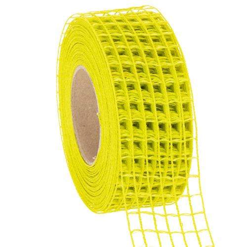 Fita de malha amarela, 4,5 cm, fita para presentes para decoração criativa. comprar | Floristik24.pt