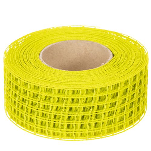Fita de malha amarela, 4,5 cm, fita para presentes para decoração criativa. | Floristik24.pt