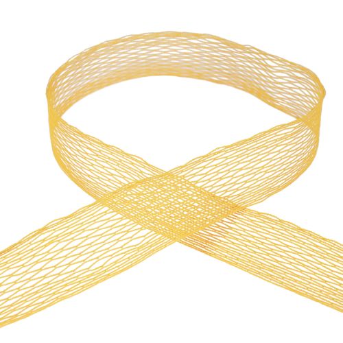 Fita de rede, fita de grade, fita decorativa, laranja, reforçada com arame, 50 mm, 10 m