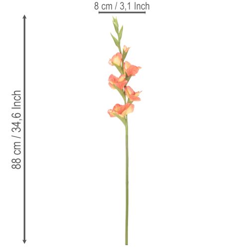 Gladíolo artificial com muitas flores para um buquê, 88 cm | Floristik24.pt
