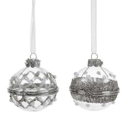Floristik24 Bola de vidro de Natal para abrir Ø6cm 2pcs