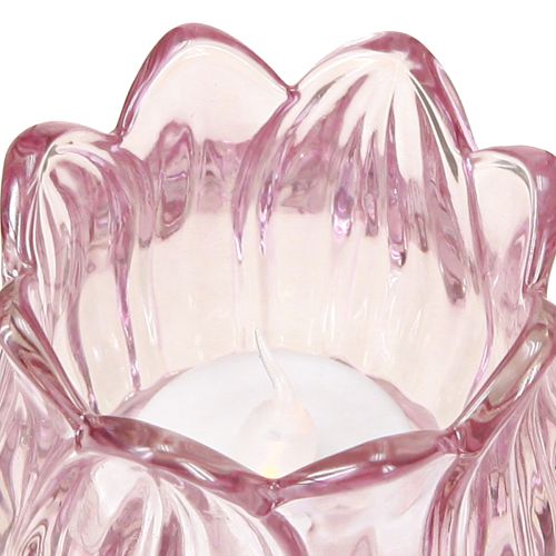Itens Porta-velas de vidro para velas de vidro tulipa roxa Ø7cm H7cm 2 peças
