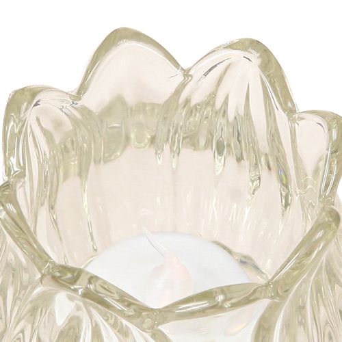 Itens Porta-velas de vidro tulipa transparente Ø7cm H7cm 2 peças