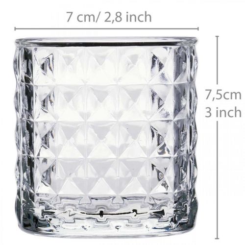 Floristik24 Mistura padrão de lanterna de vidro, decoração de velas, vaso de vidro decorativo, decoração de mesa 3 peças em um conjunto