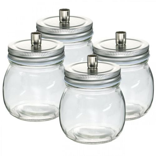 Itens Vidro decorativo com porta-velas decoração para velas Ø8cm H10.5cm 4 peças