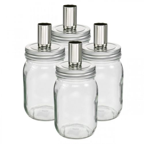 Itens Vidro decorativo com castiçal decoração de velas Ø8cm H17.5cm 4 peças