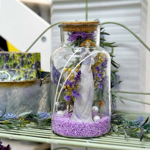 Floristik24 Vidro com tampa de cortiça Vidro decorativo com cortiça transparente Ø14cm Alt.26cm