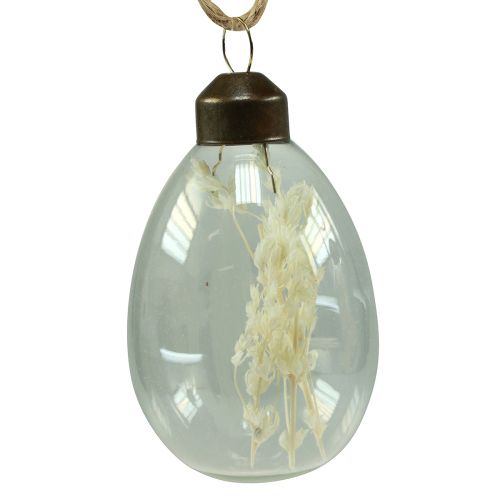 Floristik24 Ovos de Páscoa de vidro para pendurar ovos de flores secas 6cm 6 un