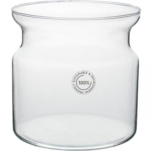 Itens Vaso de flores em vidro transparente vaso de vidro decorativo Ø19cm Alt.19cm