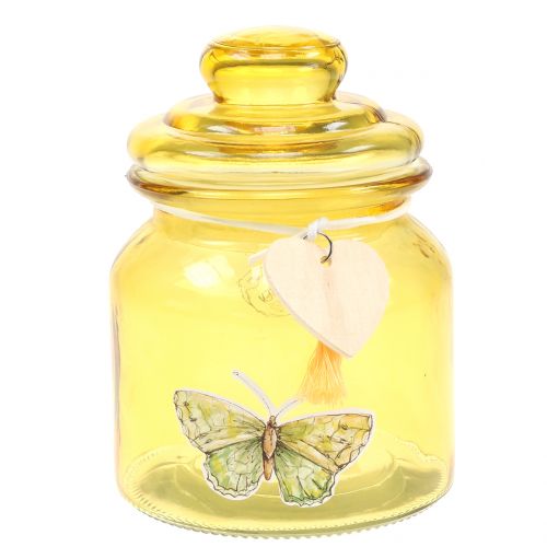 Floristik24 Bomboniere frasco de vidro amarelo Ø11cm H15.5cm