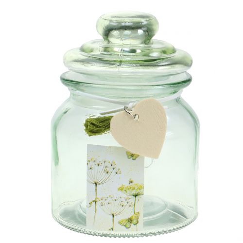 Floristik24 Frasco de vidro Bonboniere verde Ø11cm A15,5cm