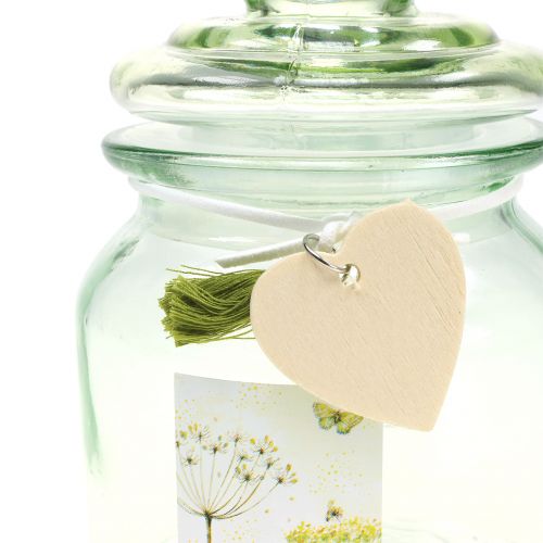 Floristik24 Frasco de vidro Bonboniere verde Ø11cm A15,5cm