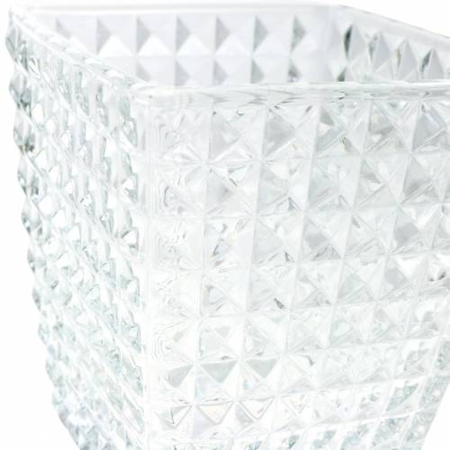 Floristik24 Padrão facetado de cubo de lanterna de vidro, decoração de mesa, vaso de vidro, decoração de vidro 2pcs