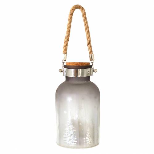 Floristik24 Vidro de Natal com 4 LEDs e paisagem de inverno 19,5cm