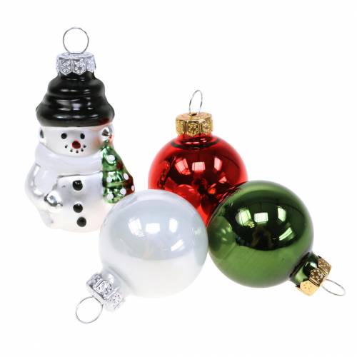 Floristik24 Decorações para árvore de natal bolas de natal boneco de neve vidro 9 peças