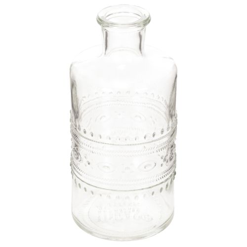 Garrafa de vidro com padrão, cilíndrica, transparente, vaso decorativo, 15 cm, conjunto de 6 peças