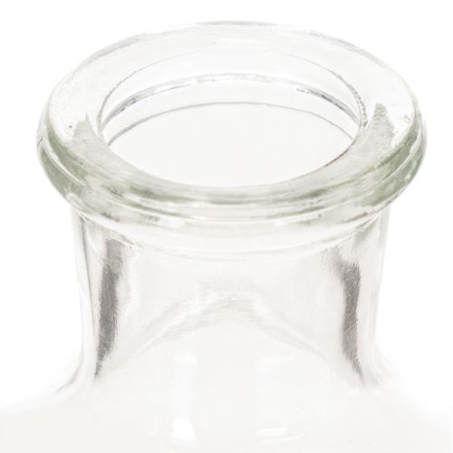 Garrafa de vidro com padrão, cilíndrica, transparente, vaso decorativo, 15 cm, conjunto de 6 peças | Floristik24.pt