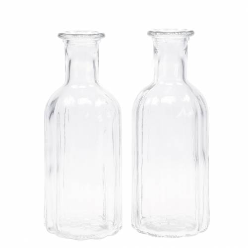 Floristik24 Garrafa de vidro decorativa com ranhuras transparente Ø7,5cm A19cm 6 peças