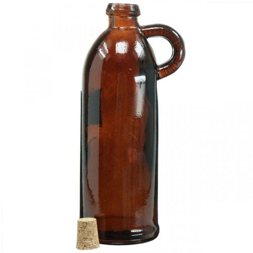 Floristik24 Garrafa de vidro vintage com rolha e cabo castanho Ø7,5 cm A22cm