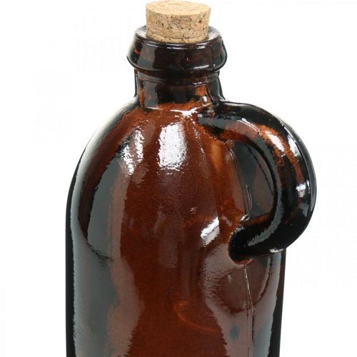 Floristik24 Garrafa de vidro vintage com rolha e cabo castanho Ø7,5 cm A22cm