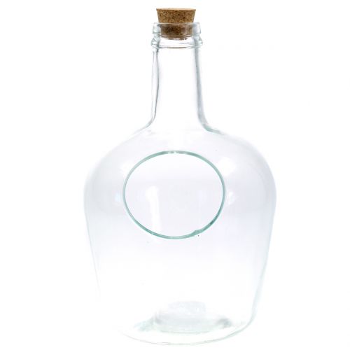 Floristik24 Recipiente decorativo para garrafa de vidro com cortiça Ø19cm Alt.30cm