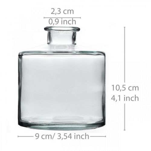 Floristik24 Vaso de flores, castiçal, jarra de vidro transparente H10.5cm Ø9cm