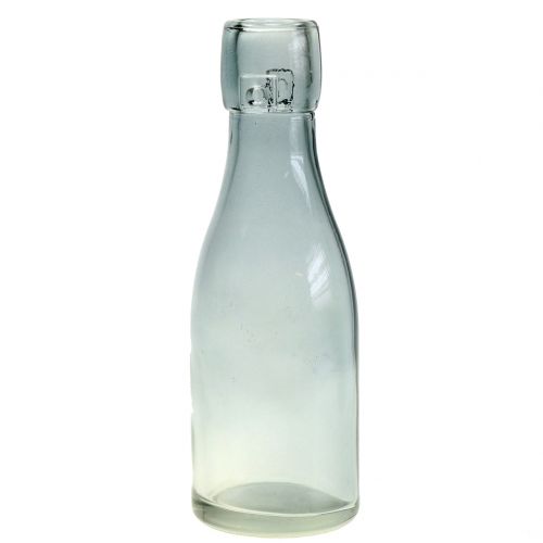 Itens Vaso para garrafa de vidro Ø5cm Alt.16cm verde / cinza 6 unidades