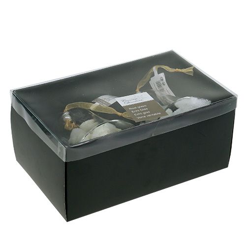 Floristik24 Frasco de sino Ø8cm Alt.16cm com diamante 2 unidades
