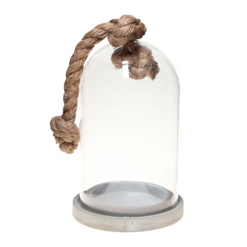 Floristik24 Decoração de sino de vidro com base em concreto Ø13,5cm Alt.24cm