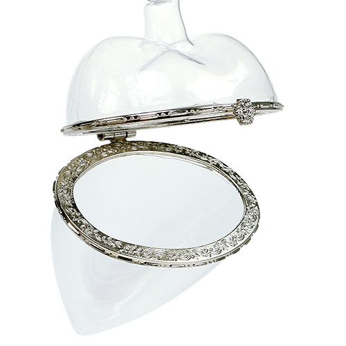 Floristik24 Coração de vidro para recheio 7cm x 10cm transparente 1 peça
