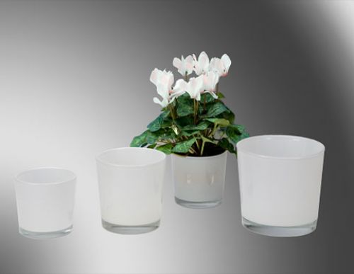 Floristik24 Balde de vidro branco