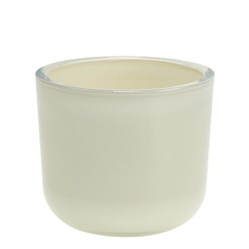 Floristik24 Vaso de flores de vidro Ø12,5cm H11cm Creme