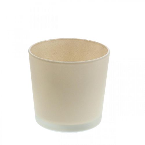 Floristik24 Vaso de flores de vidro plantador bege plantador de vidro Ø11.5cm H11cm