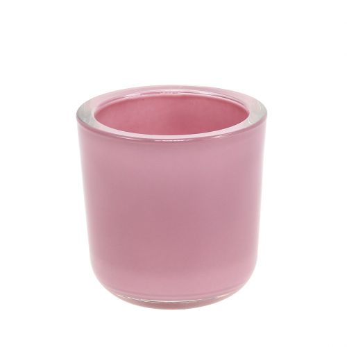 Floristik24 Floreira de vidro Ø7,8 Alt.8cm rosa velho