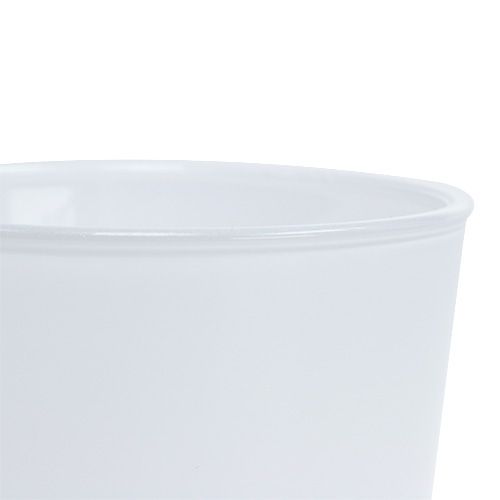 Itens Vaso de vidro branco Ø10cm Alt8.5cm