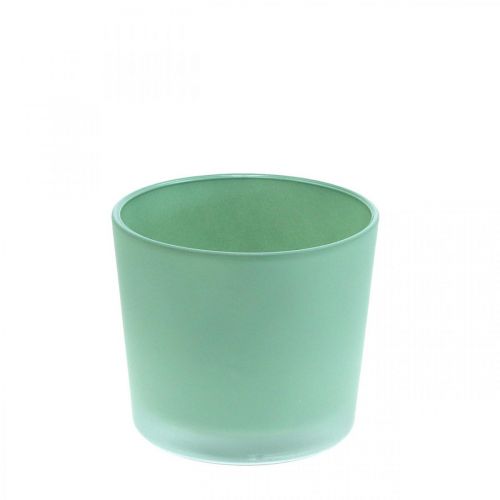Floristik24 Floreira de vidro floreira verde banheira de vidro Ø10cm A8.5cm