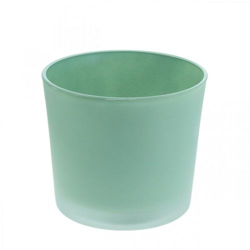 Floristik24 Vaso de flores de vidro plantador verde banheira de vidro Ø14.5cm H12.5cm