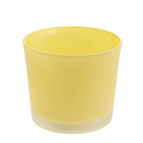 Floristik24 Vaso de flores de vidro vaso de plantas amarelo banheira de vidro Ø14.5cm H12.5cm