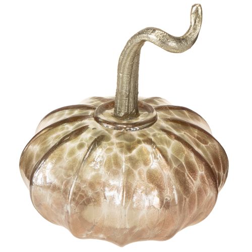 Floristik24 Decoração de mesa de vidro abóbora outono abóbora vidro metal H14cm 2 peças