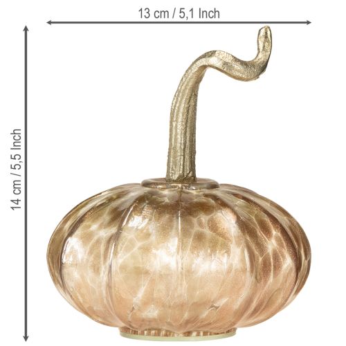 Itens Decoração de mesa de vidro abóbora outono abóbora vidro metal H14cm 2 peças